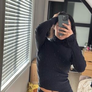 Urban Outfitters Black Ribbed Knit Top